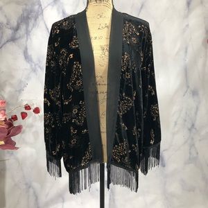 Band of Gypsies Floral Crushed Velvet Kimono